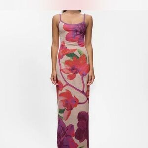 Floral Maxi Dress in Purple and Red